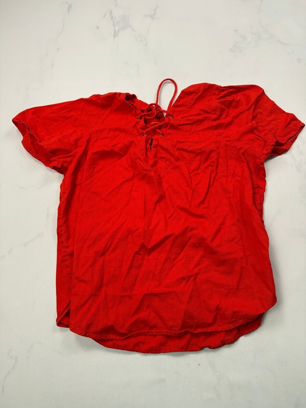 Knox Rose Blouse Red 90S Adjustable Drawstring - Womens S